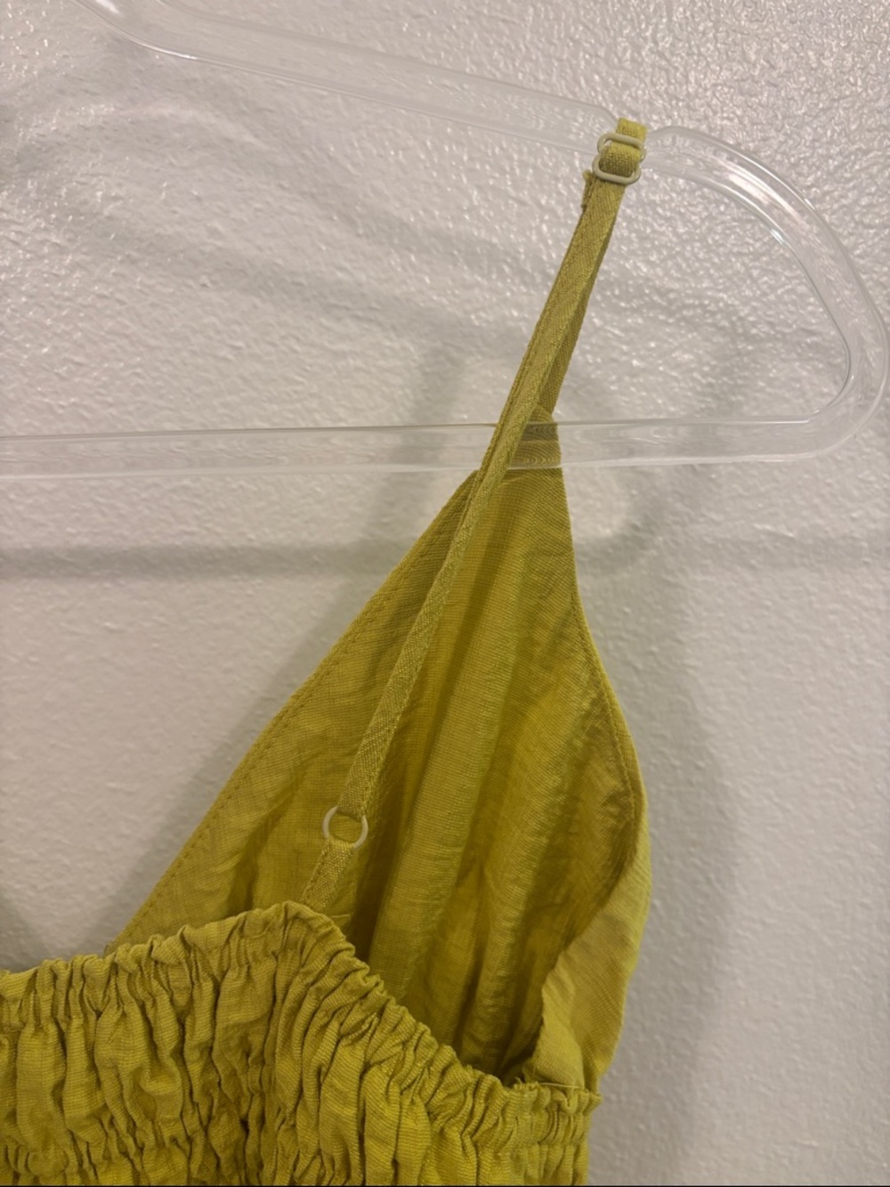 Chartreuse Spaghetti Strap Smocked Waist Sundress - Picture 6 of 7